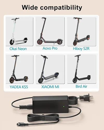 Miniatura 3 de Cargador eléctrico de 42 V para scooter Okai Neon Lite EA10 ES10 ES20 ES50B Scooter, AovoPro M365 Pro ES60 EW6 ES80, YADEA KS5 Pro KS1, Macwheel MX1