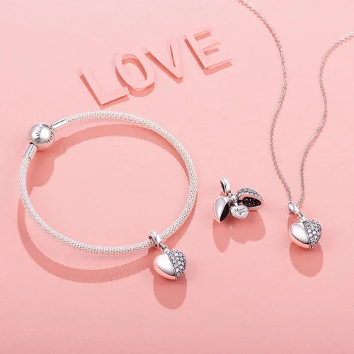 Miniatura 2 de NINGAN Abalorio colgante con texto en inglés I Love You para mujeres niñas esposa mamá hija amigas con circonia cúbica 5A para pulseras de abalorios