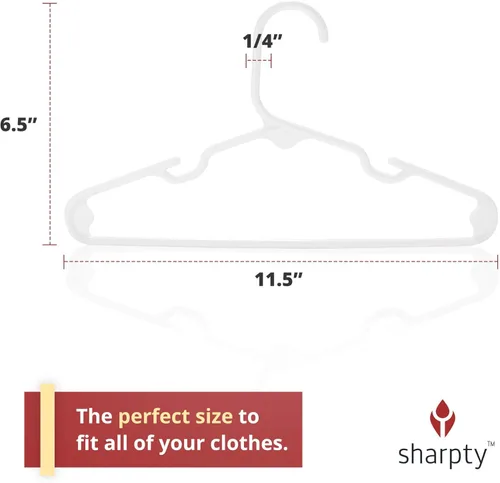 Miniatura 3 de Sharpty Perchas de plástico para niños, perchas para ropa de bebé, niños pequeños y niños, uso estándar diario, ideal para armario de niños y niñas