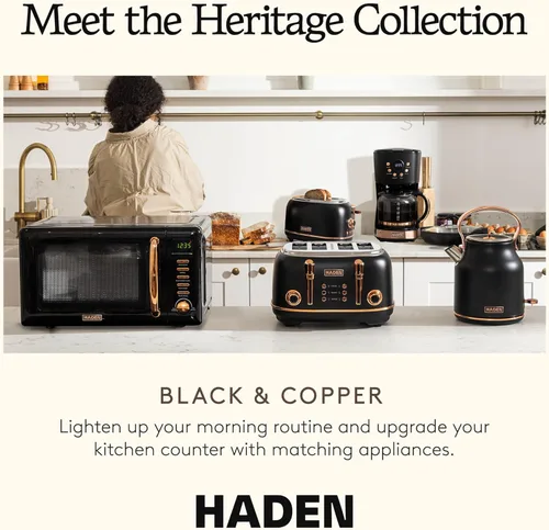 Miniatura 5 de Haden Heritage 1.7 litros Hervidor Eléctrico de Acero Inoxidable, Hervidor de Agua Caliente para Té con Base de 360 Grados y Apagado Automático