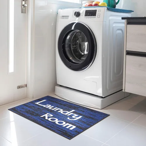 Miniatura 12 de Alfombra lavable a máquina con diseño de texto antideslizante con parte trasera de goma, 2 x 5, para lavandería, para baño, lavadero, 20 x 59