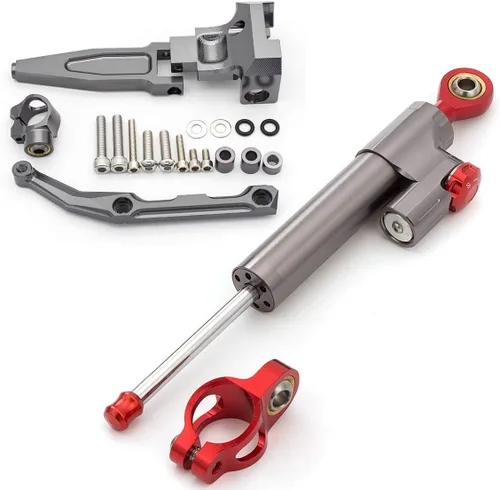 Miniatura 10 de FXCNC Amortiguador de dirección ajustable para motocicleta con kits de soporte de montaje compatible con FJ-09 / MT-09 Tracer 2015-2020