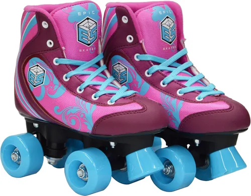 Miniatura 2 de Epic Cotton Candy - Patines cuádruples con 2 cordones (rosa y azul)