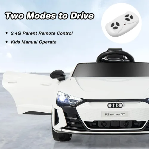 Miniatura 6 de OLAKIDS Audi RS e-tron GT - Vehículo eléctrico con licencia de 12 V con control remoto, funciona con pilas, juguete para niños pequeños con Blanco