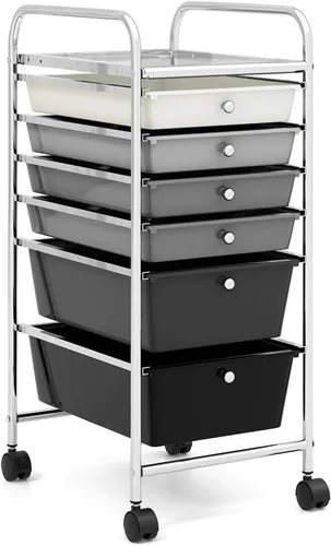 Miniatura 12 de Carrito de almacenamiento con ruedas de 15 cajones, carrito de almacenamiento móvil con ruedas bloqueables para manualidades, herramientas, Negro