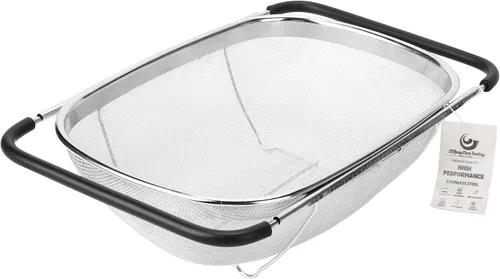Miniatura 8 de ZDRongZhen Accesorios de Cocina Colador Escurridor Cesta Sobre el Fregadero, Colador de Acero Inoxidable con Agarre de Goma Expandible Escurridor