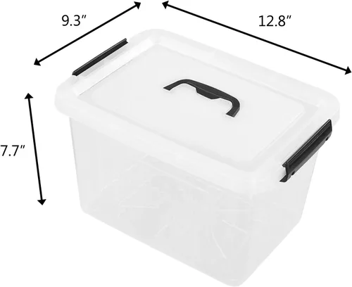 Miniatura 2 de Caja de almacenamiento de plástico de 12 cuartos de galón, contenedor de almacenamiento con asa, 1 paquete