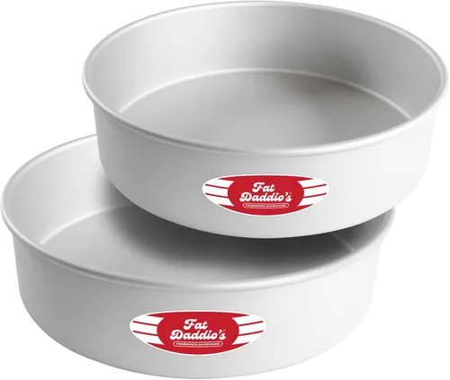 Miniatura 20 de Fat Daddio's PRD-1BOX Moldes Redondos para Pastel Mini Tier de Aluminio Anodizado para Una Caja de Mezcla, Juego de 3, Plateado
