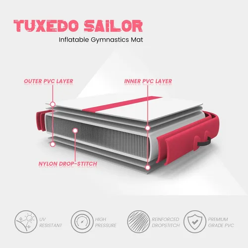 Miniatura 3 de Tuxedo Sailor Inflatable Gymnastics Tumbling Mat Tumble Track Thickness Floor Mat With Electric Air Pump for Rosa marinero