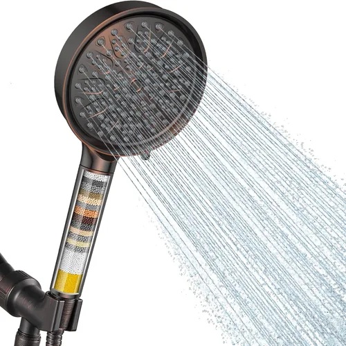 Miniatura 15 de Cobbe Cabezal de ducha con filtro de mano, cabezal de ducha de alta presión de 7 modos con filtros para agua dura, elimina el cloro, reduce la 3.