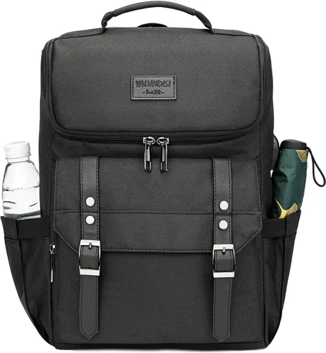 Miniatura 2 de Mochila vintage de viaje para laptop con puerto de carga USB para mujeres y hombres, estudiantes escolares. universitarios, mochila para laptop