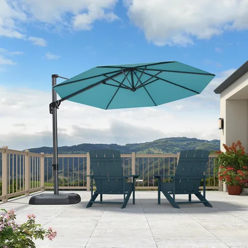 Miniatura 103 de PURPLE LEAF Sombrilla de Patio de 8 Pies para Exteriores Sombrilla Cantilever Cuadrada de Aluminio Sombrilla Offset con Rotación de 360 Grados