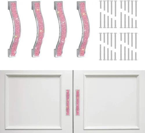 Miniatura 10 de SAVORI Tiradores para Cajones con Manija de Cristal Brillante, para Cajones, Alacena, Armario, Closet, Guardarropa, Puerta de Mueble, Manija Moderna