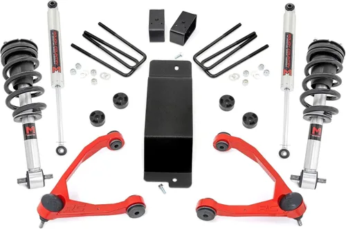 Miniatura 5 de Rough Country Kit de elevación de 3.5" con espaciadores de puntales/amortiguadores traseros N3 para Chevy Silverado y GMC Sierra 1500 (2007-2016)