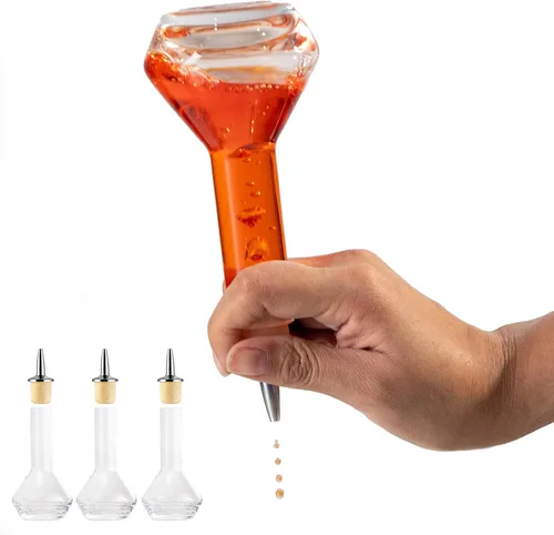 Miniatura 10 de A Bar Above Botella de amargo, diseño clásico, botellas de vidrio pequeñas, para añadir amargos para cócteles, con boquilla de acero inoxidable