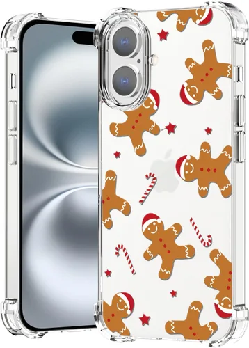 Miniatura 18 de Funda de Navidad para iPhone XR, diseño impreso de hombre de jengibre, transparente, suave, a prueba de golpes, funda protectora de TPU a prueba