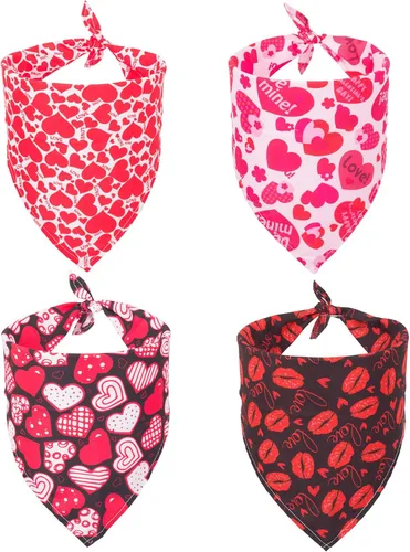 Miniatura 14 de ADOGGYGO Paquete de 4 Pañuelos de Navidad para Perros, Bufanda Triangular de Mascota, Baberos Triangulares, Conjunto de Pañuelos, Accesorios
