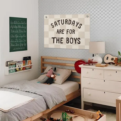 Miniatura 2 de Bandera de Lino para Niños Wheatwin, Banderas para Dormitorio, Bandera de Lino para Pared, Decoración de Bandera para Habitación de Niños, Sala