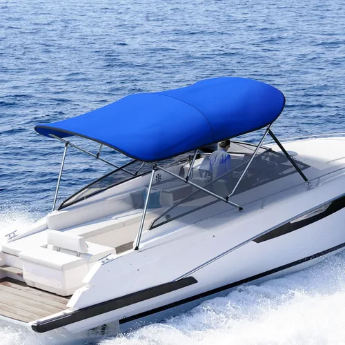 Miniatura 11 de KING BIRD Toldo Superior de Barco Bimini de 3-4 Arcos Protección Solar Toldo de Barco Impermeable Marco de Aluminio Inoxidable de 1 Pulgada 46