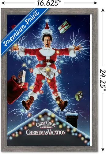 Miniatura 3 de National Lampoon's Christmas Vacation - Póster de pared de una hoja, 22.4 pulgadas de largo x 14.7 pulgadas de ancho, versión enmarcada de madera
