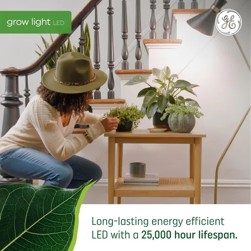Miniatura 4 de GE Bombilla de luz LED de cultivo, PAR38 luz de inundación, luces de cultivo LED de interior para flores y frutas, espectro de luz roja avanzado