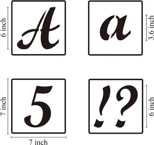 Miniatura 6 de Plantillas de letras del alfabeto de 6 pulgadas para pintar, paquete de 70 plantillas de letras y números con letreros para pintar sobre madera