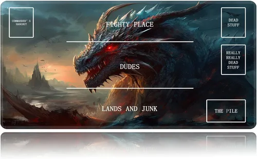 Miniatura 19 de Tapete de juego de cartas de dragón, tapete de juego MTG y alfombrilla de mouse de 24 x 14 pulgadas, tapete de juego con borde cosido para Magic The
