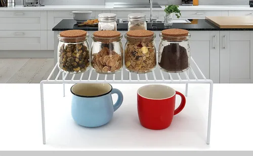 Miniatura 5 de Redrubbit Estante de almacenamiento grande (15.7 x 9.4 pulgadas), juego de 6, inoxidable, minimalista, blanco, acero metálico, 6 estantes, cocina
