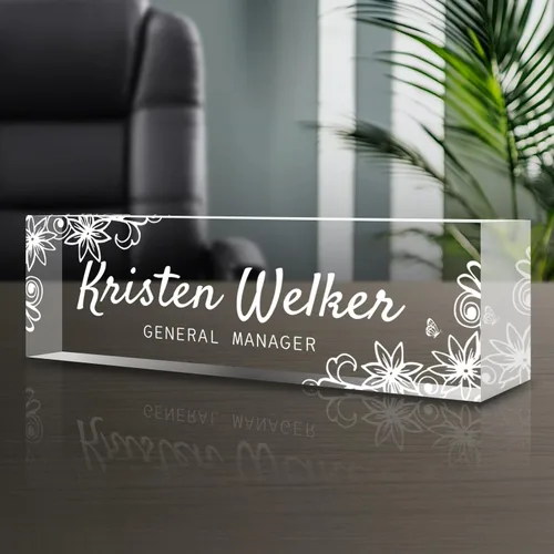 Miniatura 29 de Placa de nombre personalizada para escritorio, placas de nombre grabadas personalizadas para hombre, regalos del día del jefe para jefe, decoración