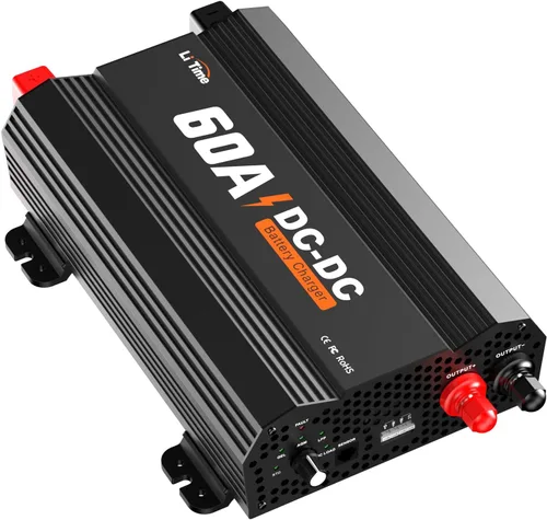 Miniatura 10 de LiTime 12V 40A Cargador de CC a CC para baterías de 14.6V LiFePO4 de litio, plomo-ácido, AGM, gel, cargador de batería rápido de 3 etapas para RVs
