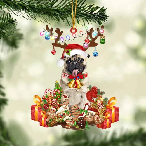 Miniatura 40 de Nazenti Adorno de Navidad personalizado de reno de Alaskan Malamute – Adorno de perro personalizado para amantes de las mascotas, acrílico plano