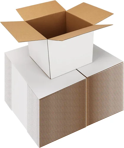 Miniatura 13 de Paquete de 40 cajas de envío pequeñas de 8x6x4 pulgadas, caja de correo de cartón corrugado blanca para envío, embalaje, negocios