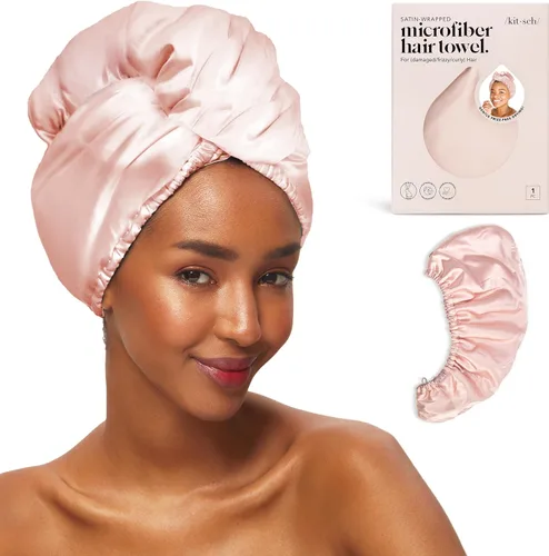 Miniatura 11 de Kitsch Toalla Envolvente de Microfibra para el Cabello para Mujeres - Toalla de Secado de Cabello Súper Absorbente - Secado Rápido