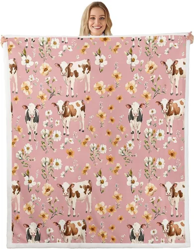 Miniatura 9 de Erosebridal Rooster Fleece Throw Blanket 40"x50" for Bedroom Living Rooms Sofa Couch,Chicken Farmhouse Sherpa Blanket,Wildflower Fuzzy Plush