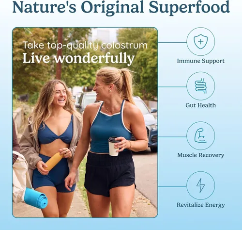 Miniatura 5 de WONDERCOW Cápsulas de calostro suplemento para la salud intestinal, apoyo inmunológico, recuperación muscular y bienestar Superalimento