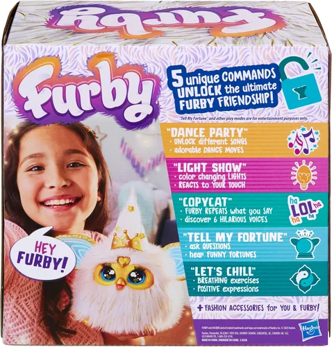 Miniatura 11 de Furby Gold Glam - Juguetes interactivos de peluche para niñas y niños de 6 años en adelante, animatrónico activado por voz, habla inglés y furbish