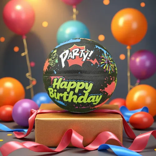 Miniatura 7 de Pelota de baloncesto de cuero PU JIUERYUN – Talla oficial 7 (29,5 pulgadas), Talla 6 (28,5 pulgadas), Talla 5 (27,5 pulgadas), pelota de cumpleaños