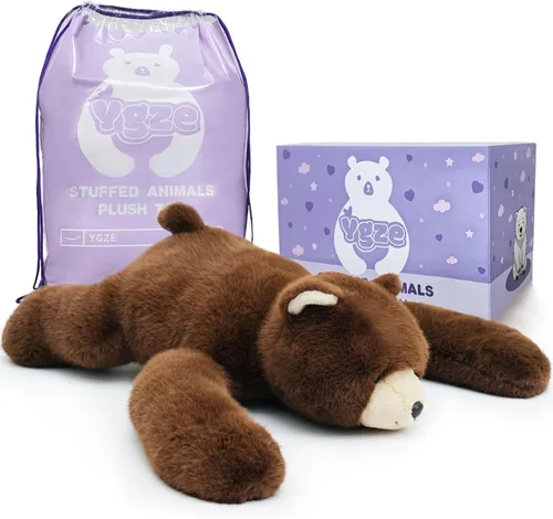 Oso de Peluche con Peso Animal de Peluche Oso Marrón Juguete de Peluche 24 Pulgadas 4 Libras Pelaje Suave Brazos Largos Juguete para Abrazar Regalo