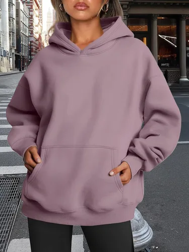 Miniatura 262 de Trendy Queen - Sudaderas extragrandes con capucha para mujer, suéteres de manga larga, sin botones, de vellón, de otoño, ropa de invierno