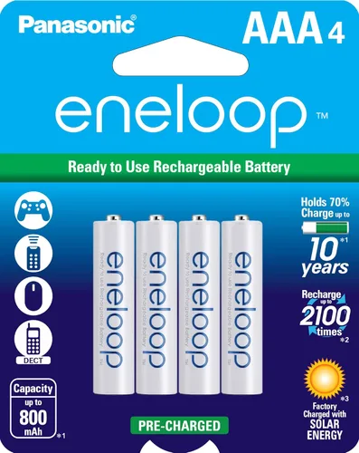 Miniatura 5 de Panasonic Eneloop AA y AAA 2100 ciclo Ni-MH baterías recargables precargadas (paquete de 4 unidades de cada uno)