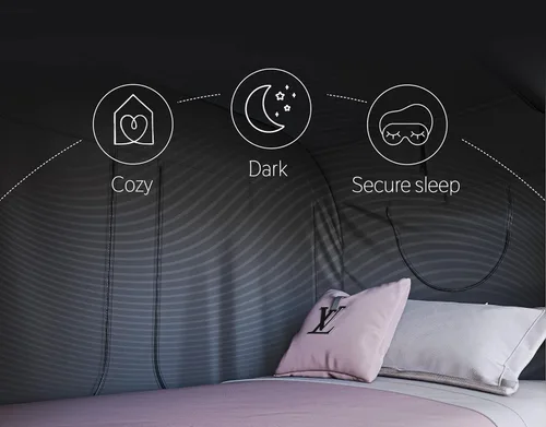 Miniatura 5 de Skywin TidyFriend - Tienda de campaña para cama doble, toldo de privacidad pop-up y tiendas de cama para niños y adultos – Acogedora, que bloquea