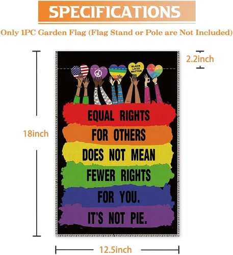 Miniatura 2 de Hafhue Igualdad de derechos para otros no significa menos derechos para ti, bandera de jardín con texto en inglés "It's Not Pie Pride Month", Arco