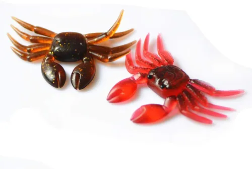 Miniatura 4 de 20 piezas de señuelo de pesca de cangrejo artificial de gel de sílice realista simulación cebo falso aparejos de pesca simulación 3D agua dulce