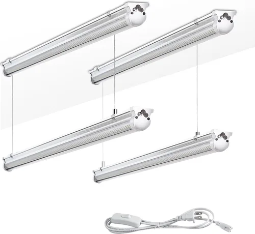 Miniatura 12 de Skymoatled Paquete de 8 luces LED de garaje de 8 pies, luz blanca de 100 W, 6000 K, 15000 lm, súper brillante, montaje en superficie, luces LED T8
