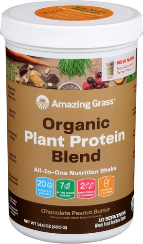 Miniatura 10 de Amazing Grass Mezcla de proteínas vegetales orgánicas: proteína en polvo vegana, nueva fórmula de superalimentos de proteína, batido nutricional