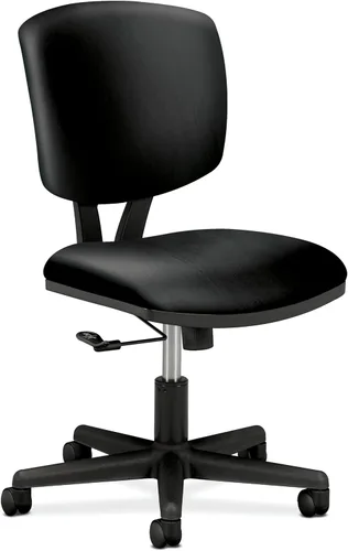 HON Volt Silla sin brazos, ergonómica ajustable con inclinación central, reclinable, respaldo y asiento de cuero, sillas de escritorio giratorias