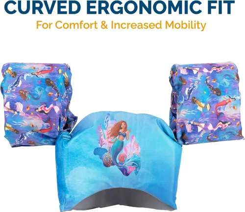 Miniatura 4 de SwimWays The Little Mermaid, US Coast Guard Approved Life Vest Kids Swim Vest, Arm Floaties & Life Jackets for Kids 33-55 lbs Entrenador de natación