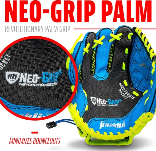 Miniatura 7 de Guantes Franklin Sports con agarre, para T-ball (9.0 pulgadas)