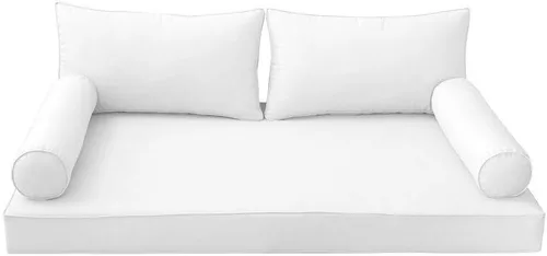 Miniatura 2 de Prolinemax Estilo 2 - Cojín de colchón y almohada para exteriores, interior, sofá cama, porche, cama oscilante, ribete tubular, tamaño individual