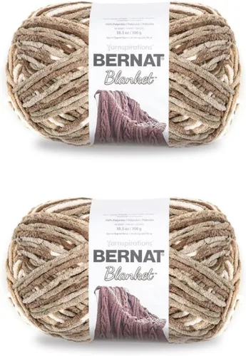 Miniatura 96 de Bernat - Estambre para mantas súper esponjoso acrílico, 2 paquetes de 300g/10.5 onzas, #6, chenilla gruesa de peso pesado para tejer y crochet